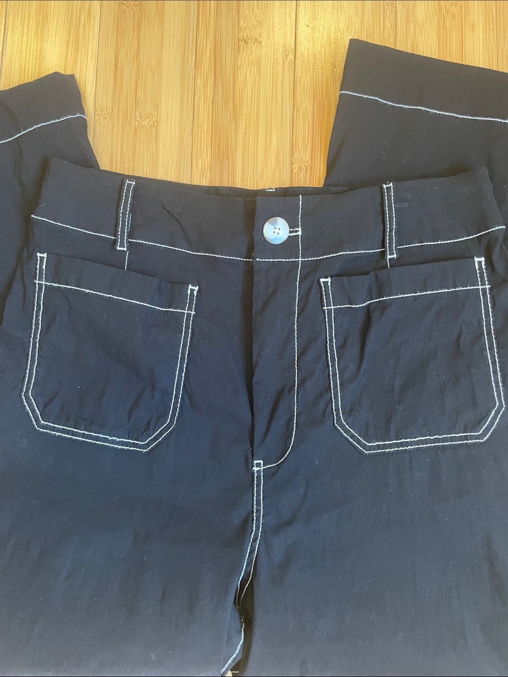 Maeve Black Pants with white contrast stitching - Picture 2 of 5